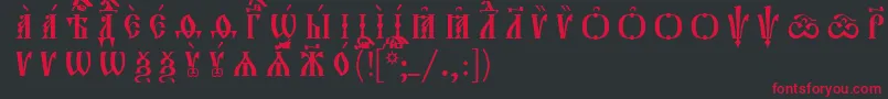 フォントOrthodox.TtUcs8CapsР Р°Р·СЂСЏРґРѕС‡РЅС‹Р№ – 黒い背景に赤い文字